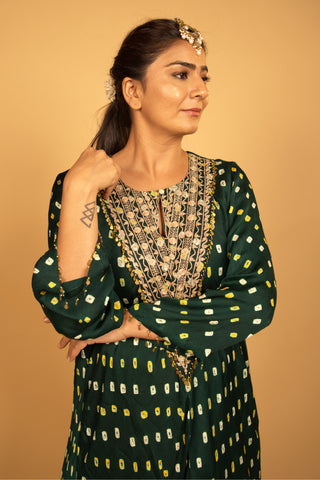 Usha Kurta Set in Green