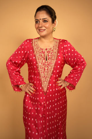 Usha Kurta Set in Pink