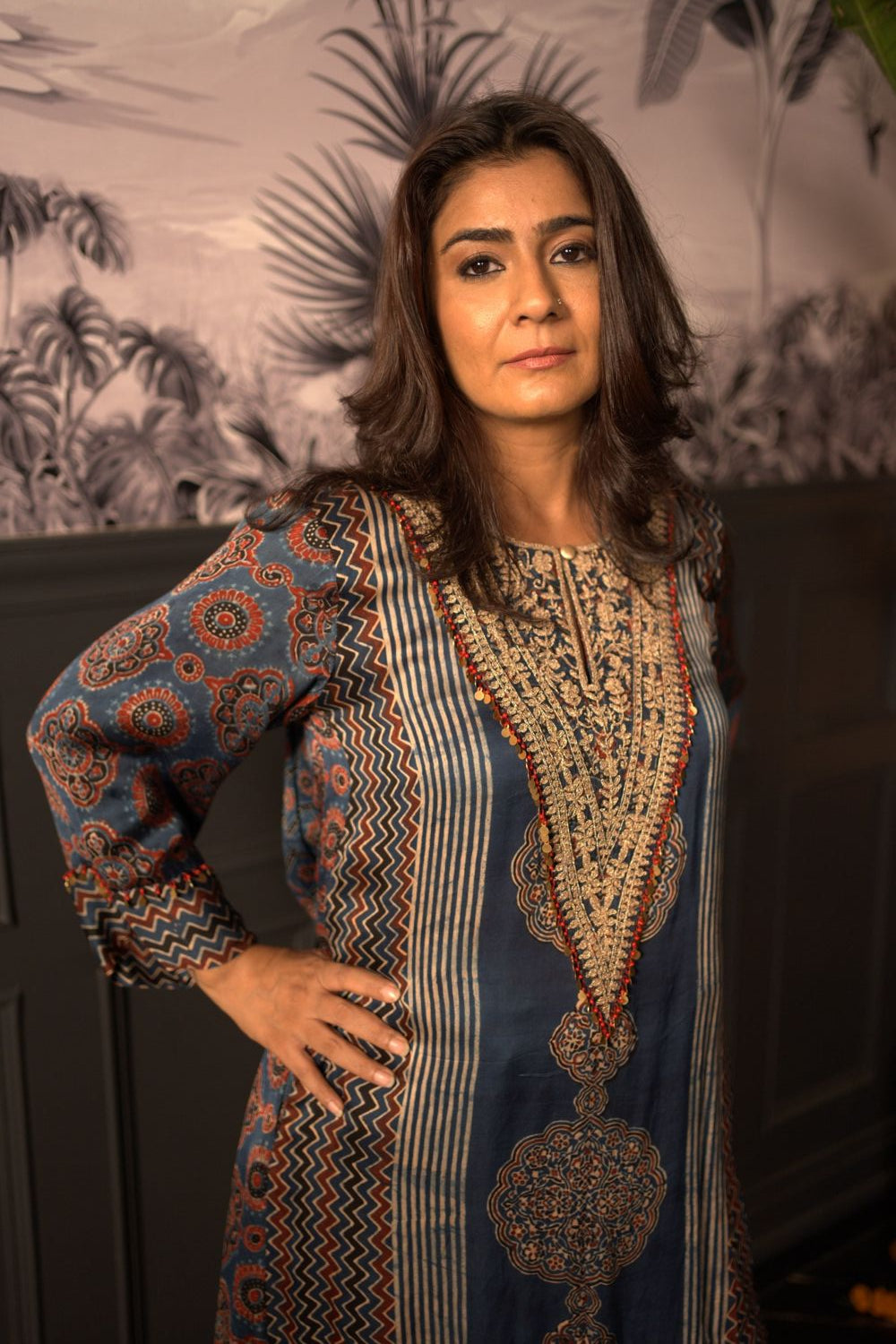 Dhruva Nakshatra Ajrak Kurta Set1