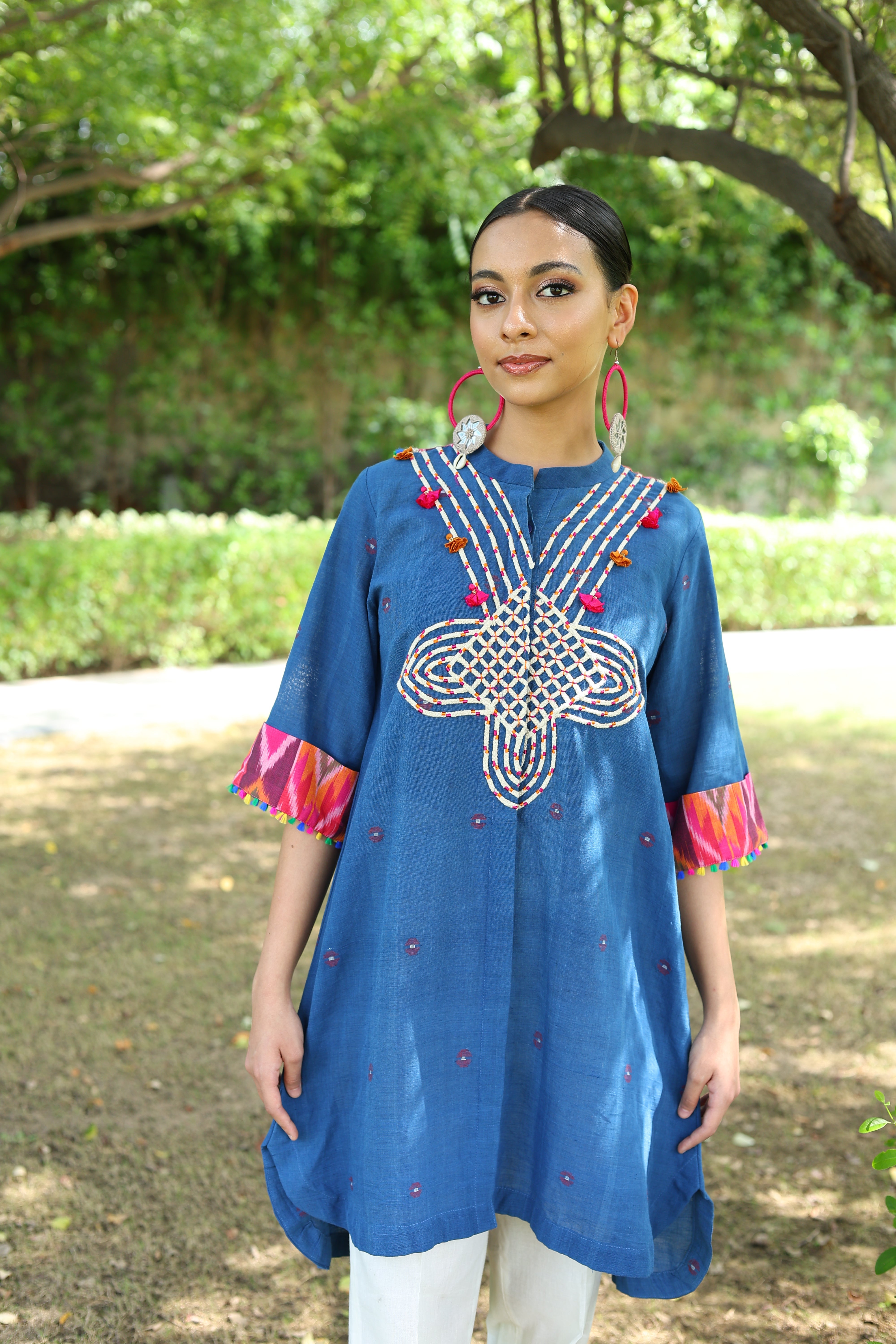 Heritage Kurta set In Neel1