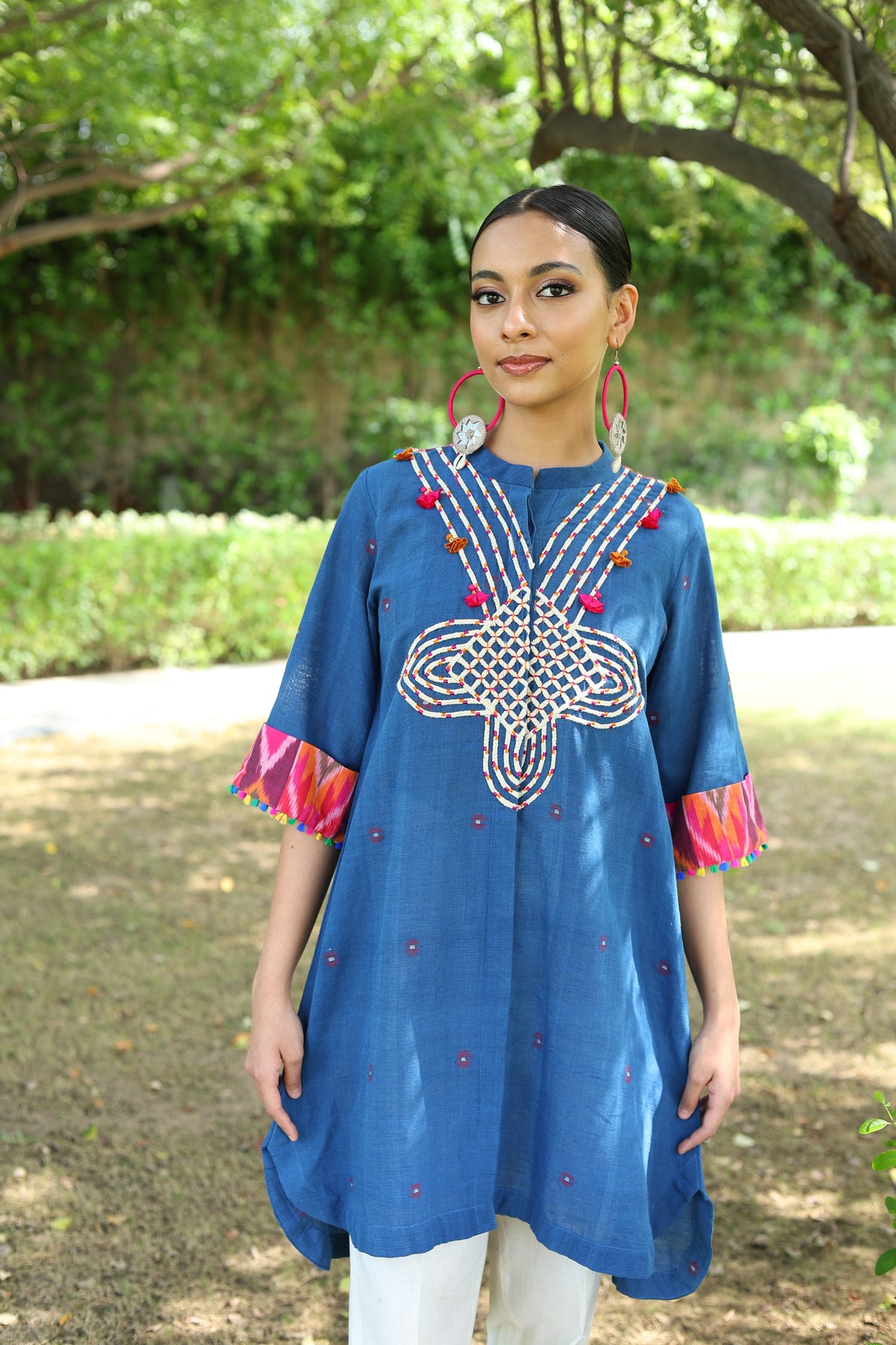 Heritage Kurta set In Neel1
