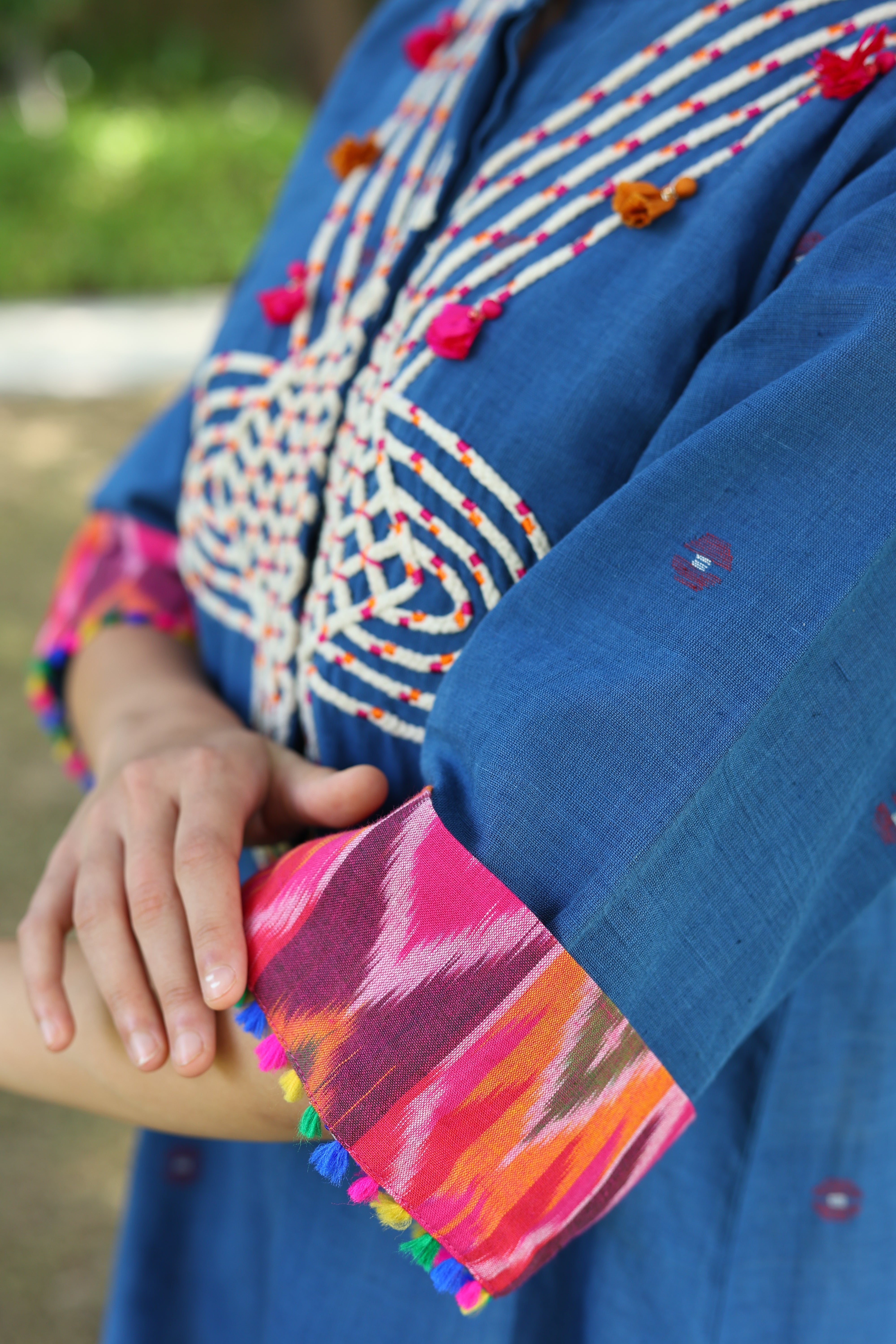 Heritage Kurta set In Neel3