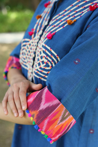 Heritage Kurta set In Neel3