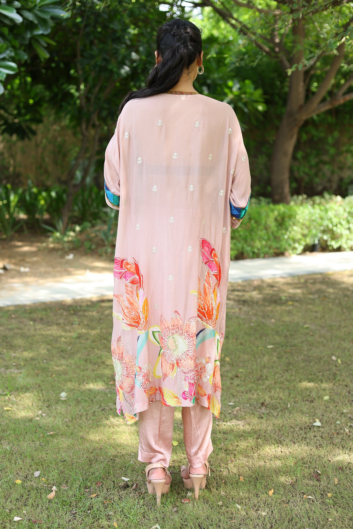 Ira Kurta Set in Peach1