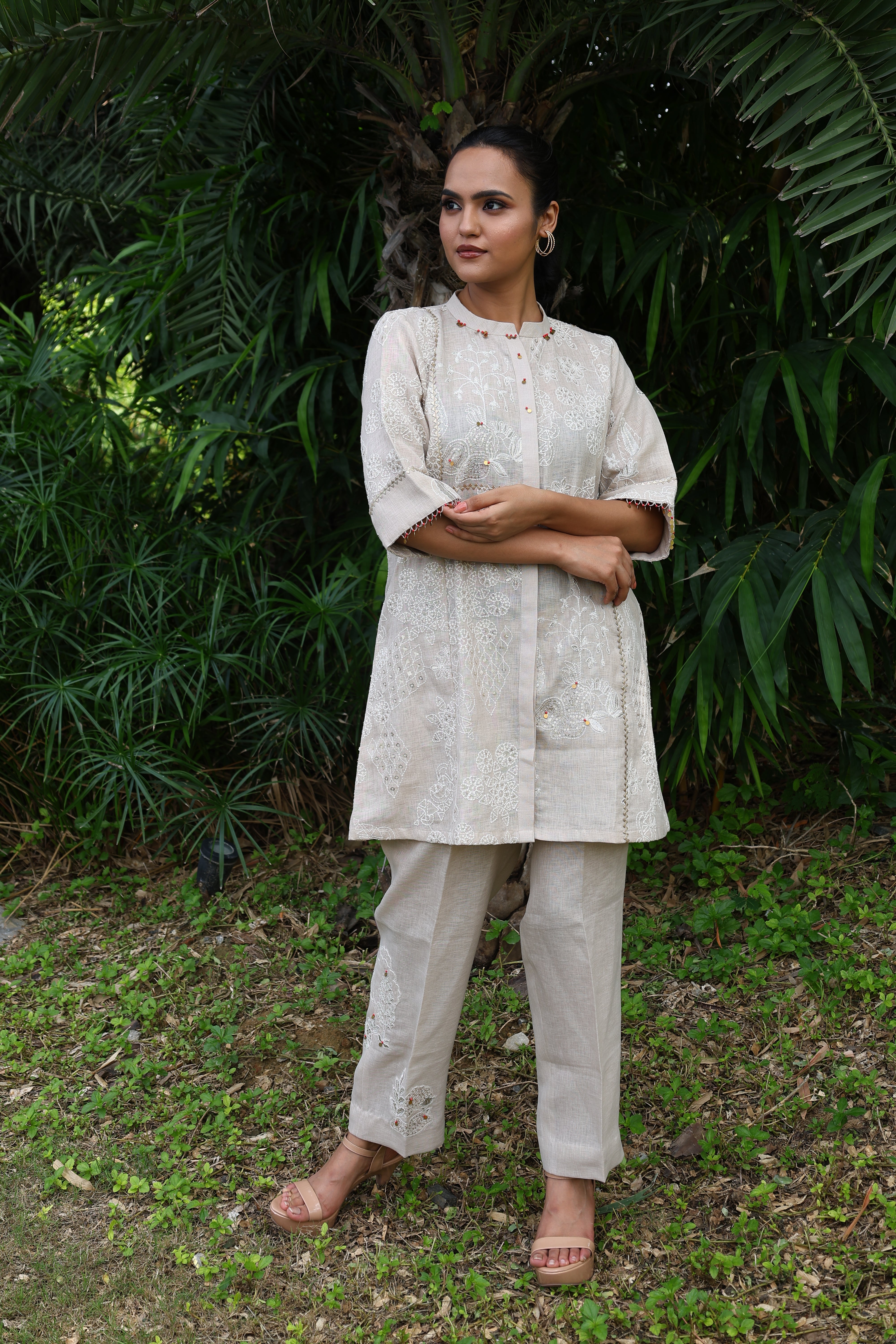 Mahika - Beige linen co-ord set1