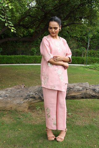 Mahika - Pink linen overlapping co-ord set3