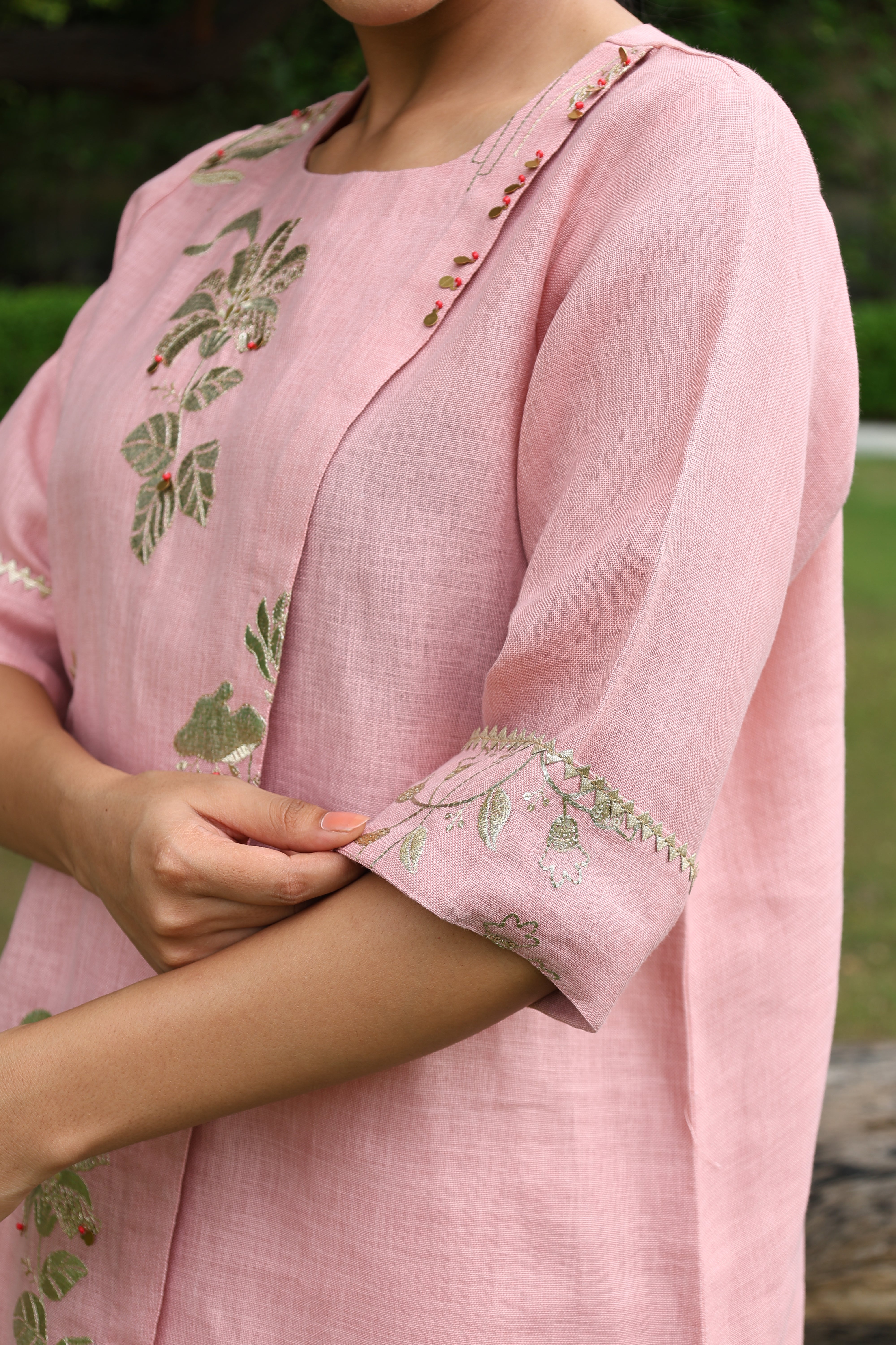Mahika - Pink linen overlapping co-ord set4