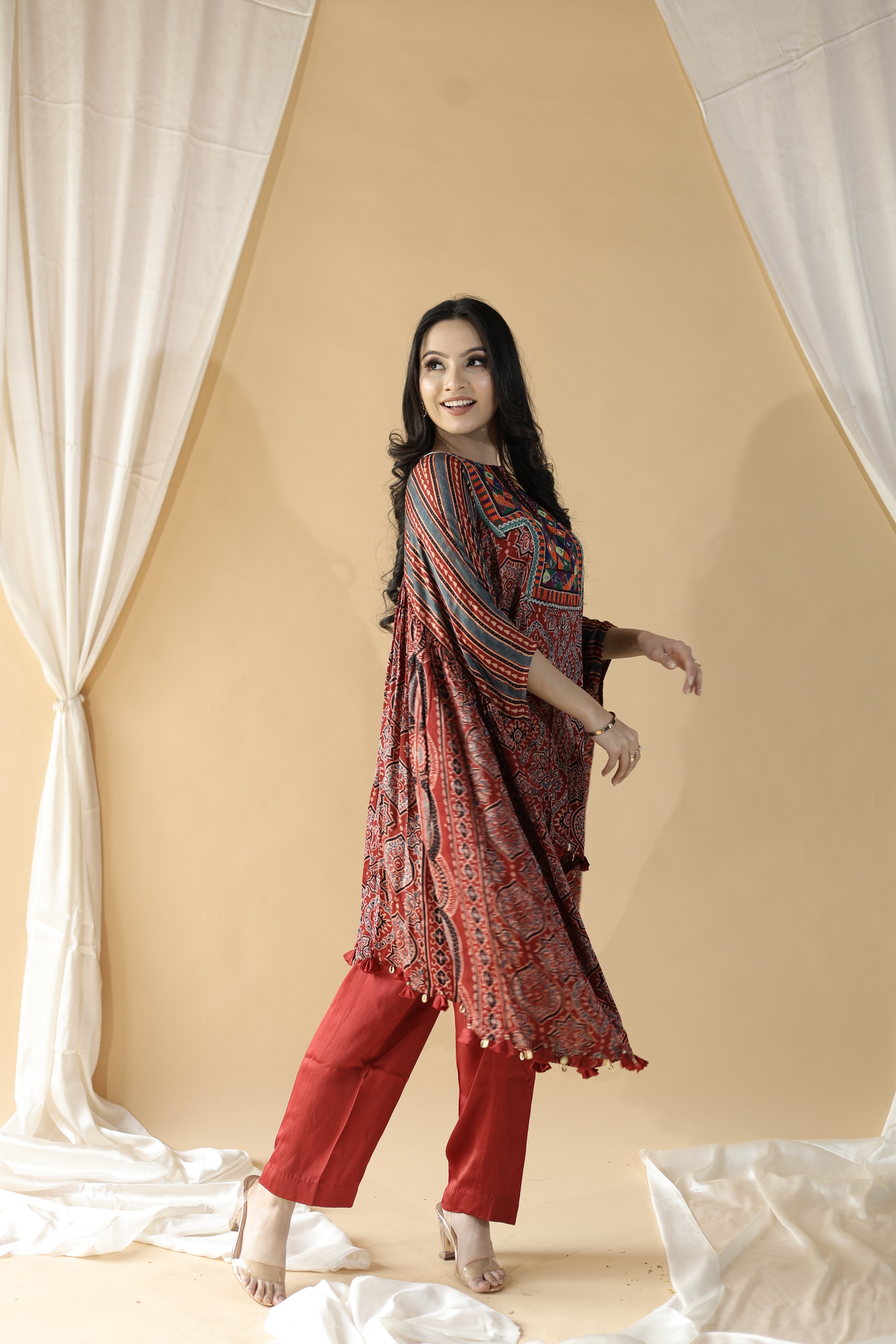 Rakta Tara Nakshatra Ajrak Cape Set3