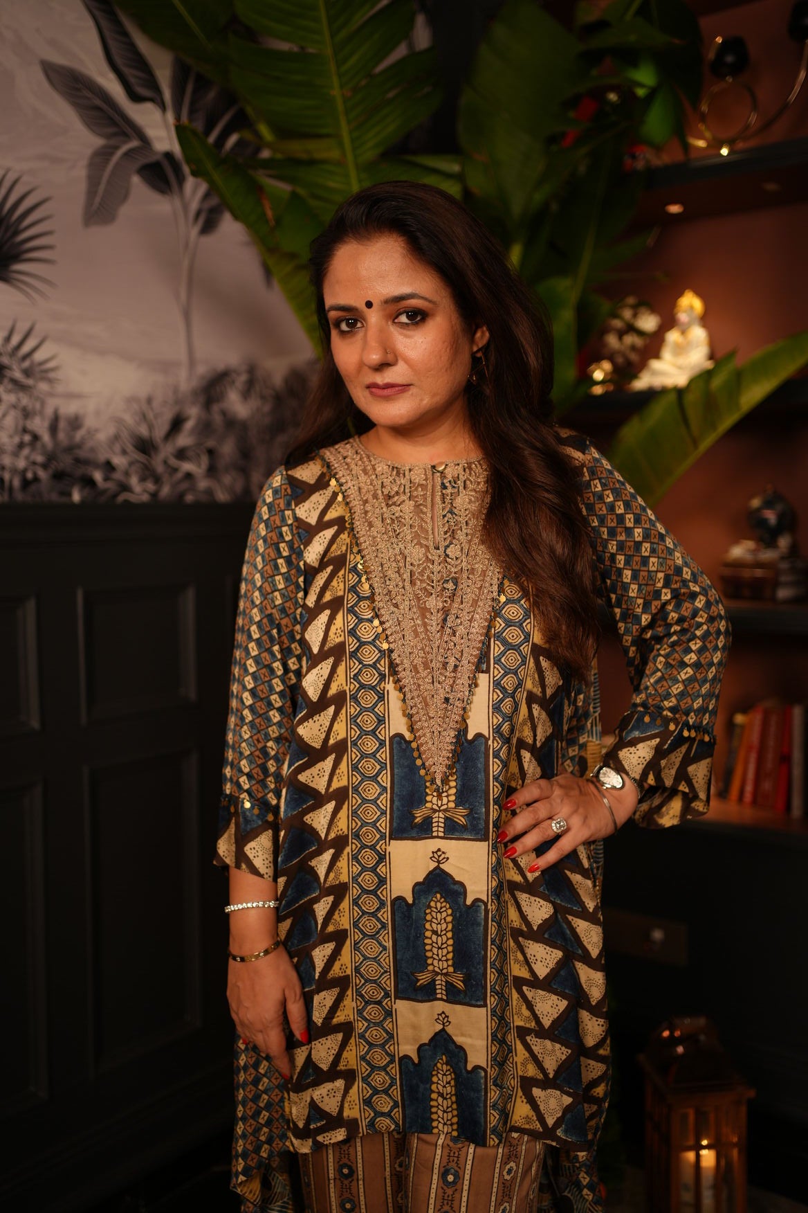 Rohini Nakshatra Ajrak Kurta Set1