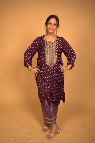 Usha Kurta Set in Purple1