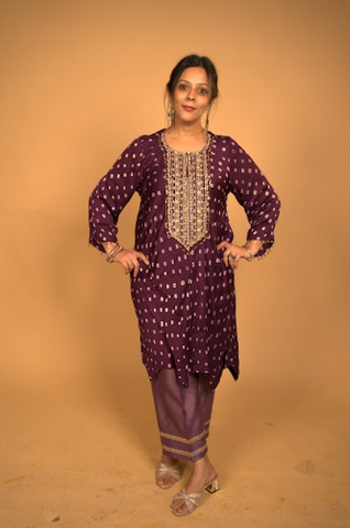 Usha Kurta Set in Purple1