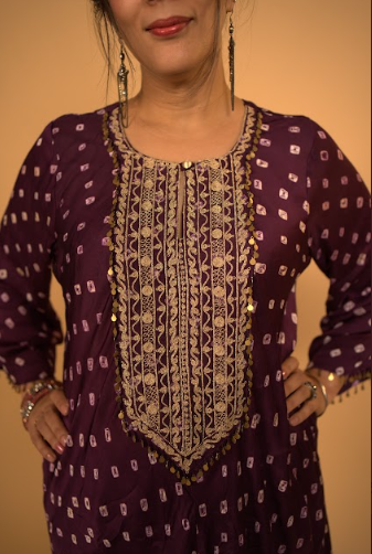 Usha Kurta Set in Purple3