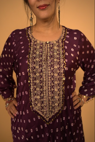 Usha Kurta Set in Purple3