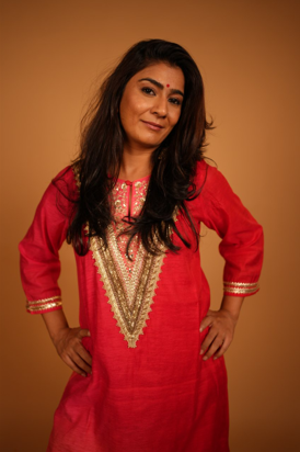 Zara Kurta Set in Red
2